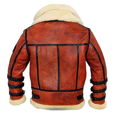 Mens B3 Bomber Aviator Shearling Leather Jacket