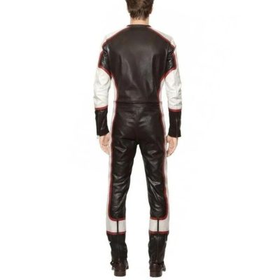 Mens Biker Style Real Sheepskin Leather Overalls