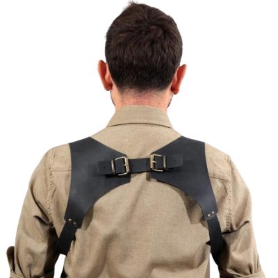 Leather Suspenders Men In Black
