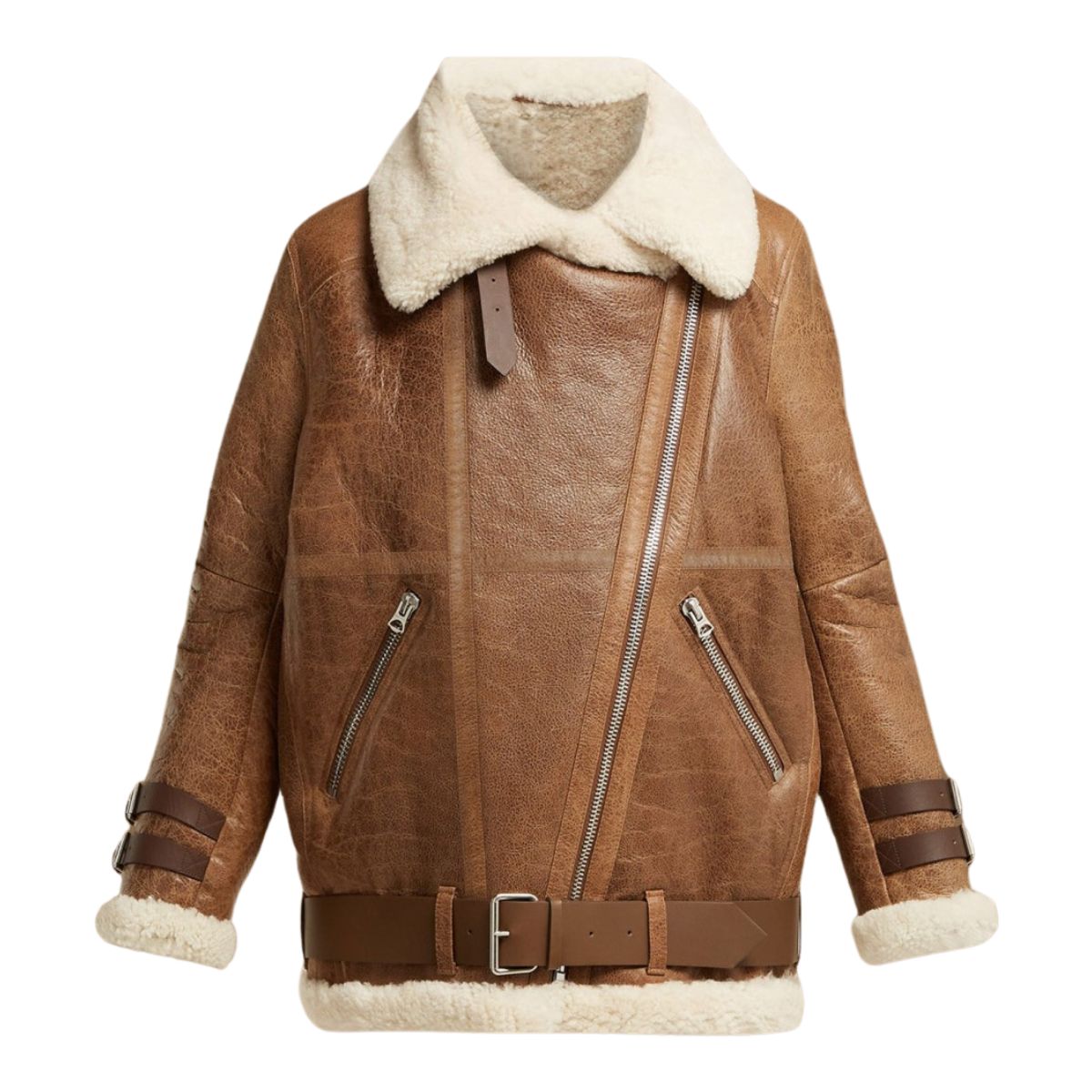 Frances Women’s Brown B3 Bomber Shearling Jacket
