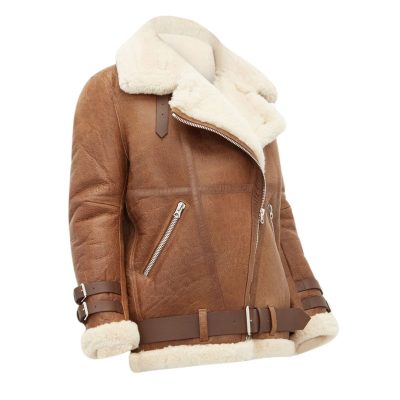 Frances Women’s Brown B3 Bomber Shearling Jacket