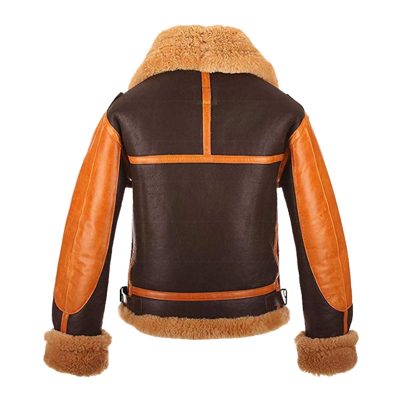 Women B3 Shearling Jackes With Two Tone Style
