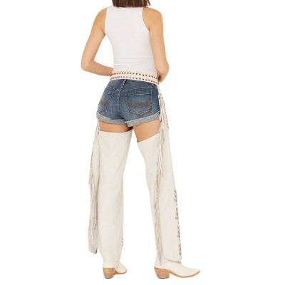 Women Leather Western Suede Chap