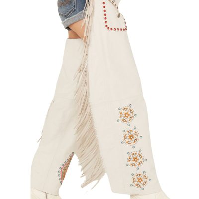 Women Leather Western Suede Chap