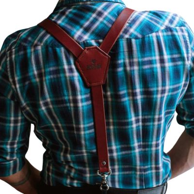 Men's Stylish Brown Leather Suspenders