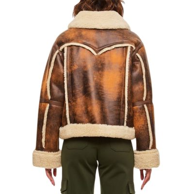 Womens B3 Bomber Shearling Brown Jacket