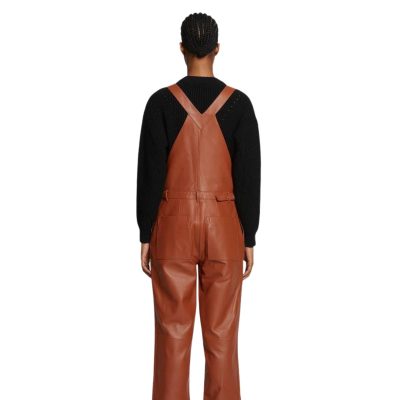 Womens brown Sheepskin Leather overall