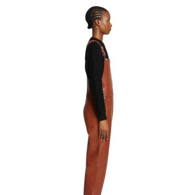 Womens brown Sheepskin Leather overall