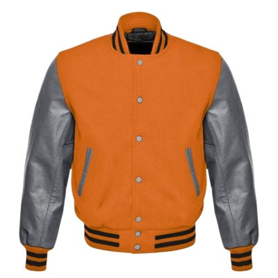 Vintage Mens Leather Two Tone Varsity Jacket
