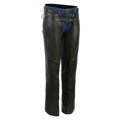 Black Leather Chaps Womens