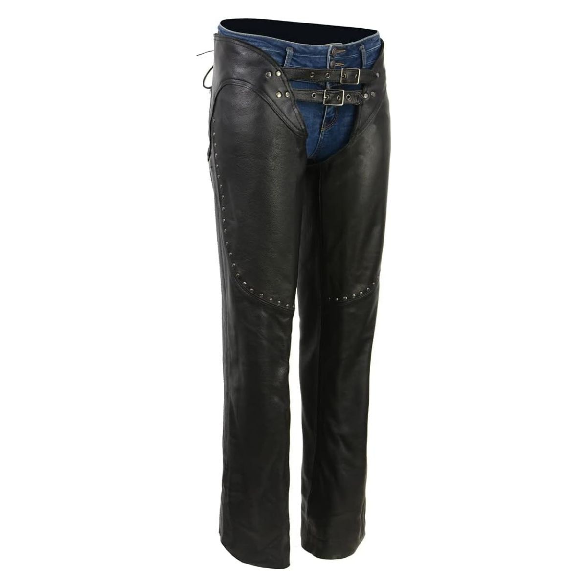 Black Leather Chaps Womens