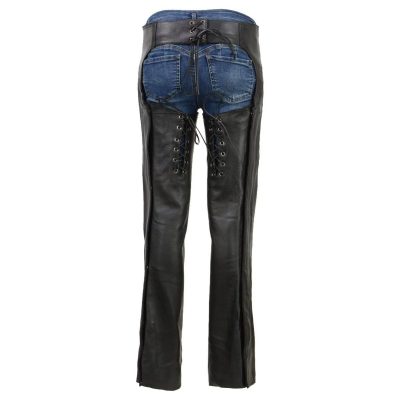 Black Leather Chaps Womens