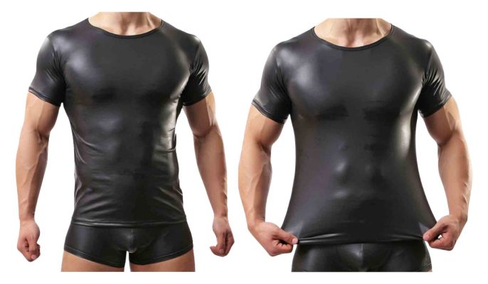 Sleek Rebellion Men’s Leather T-Shirt