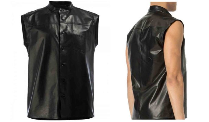 Soldier Sleeveless Leather Shirt