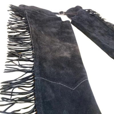Charcoal Black Western Fringe Chaps