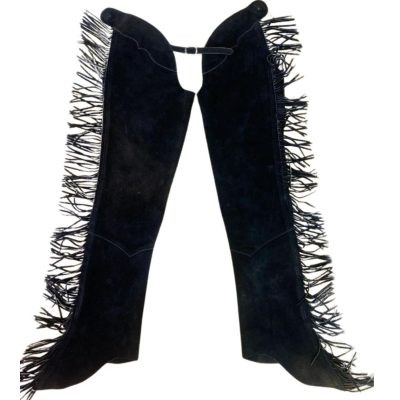 Charcoal Black Western Fringe Chaps