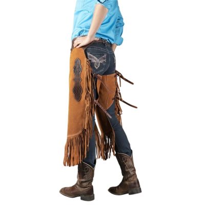Charcoal Mocha Cowboy Brown Chaps With Fringes