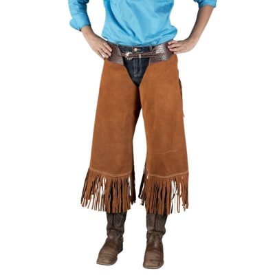 Charcoal Mocha Cowboy Brown Chaps With Fringes