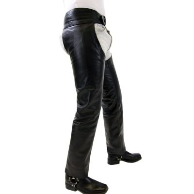Noah Black Leather Biker Chaps